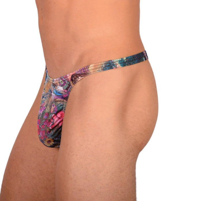 S/M SMU Tanning Walking around sheer Floral Thong MX19 33983