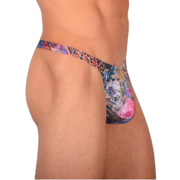 S/M SMU Tanning Walking around sheer Floral Thong MX19 33983