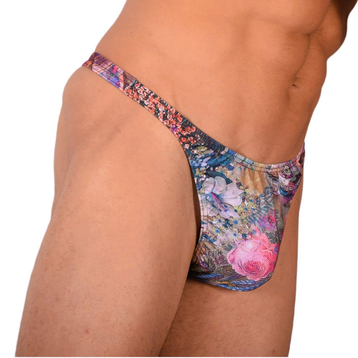 S/M SMU Tanning Walking around sheer Floral Thong MX19 33983