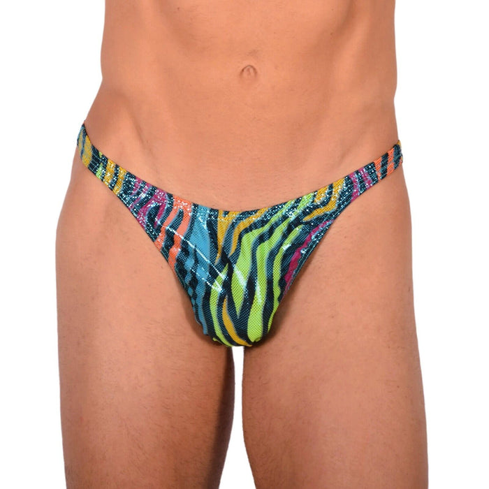 S/M SMU Tanning Walking around sheer Multicolor Party Thong MX19 33994