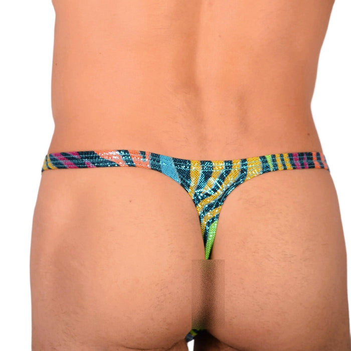 S/M SMU Tanning Walking around sheer Multicolor Party Thong MX19 33994