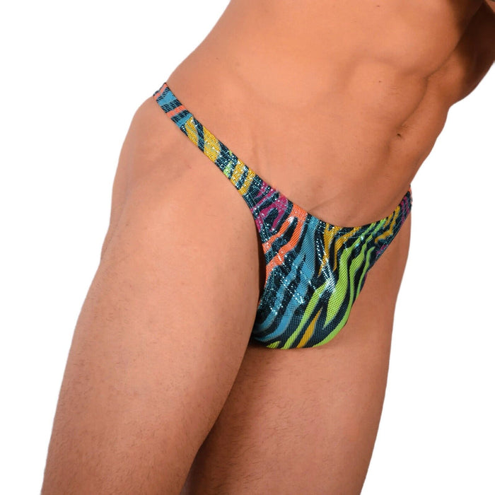 S/M SMU Tanning Walking around sheer Multicolor Party Thong MX19 33994