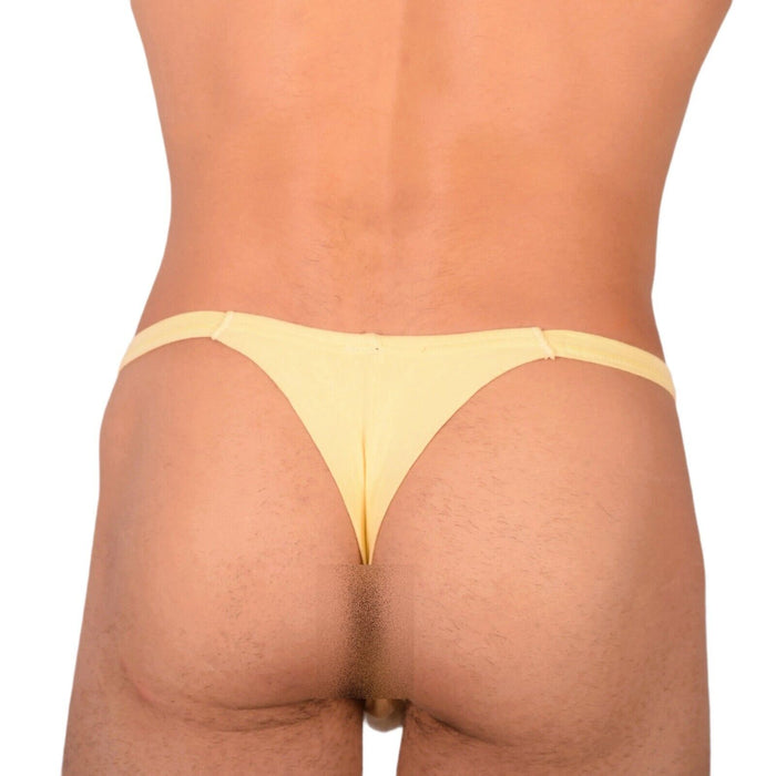 S/M SMU Tanning Walking around sheer Yellow Thong MX19 34001