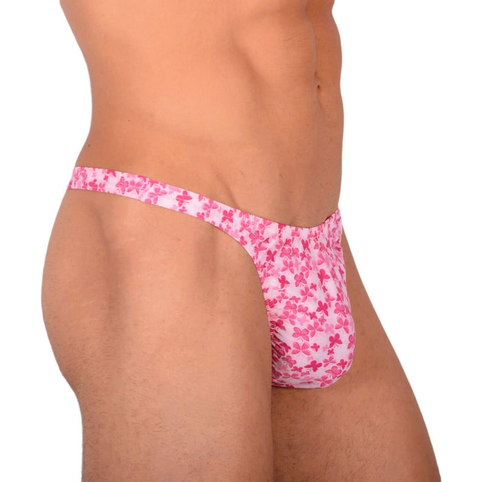 S/M SMU Tanning Walking around sheer Pink Thong MX19 34011