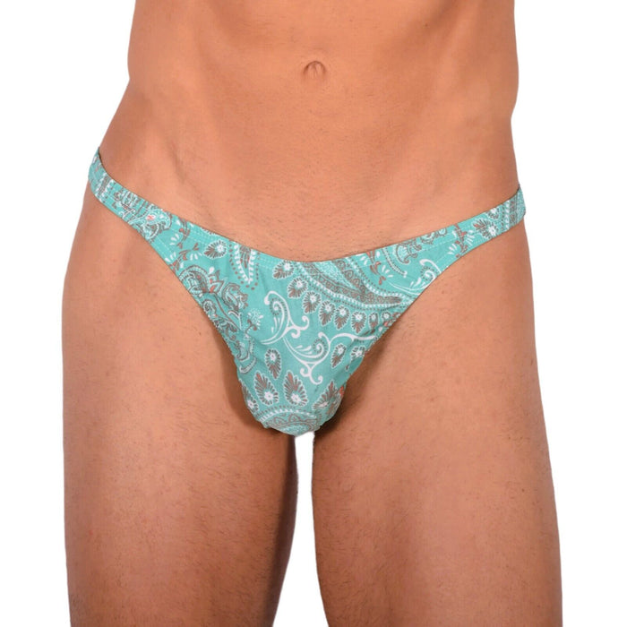 S/M SMU Tanning Walking around sheer Mint Thong MX19 34013