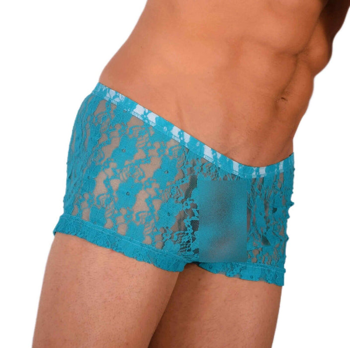 2XS/XS Smu Tanning Walking around sheer Turquoise C-Thru Mini Boxer MX19 34027