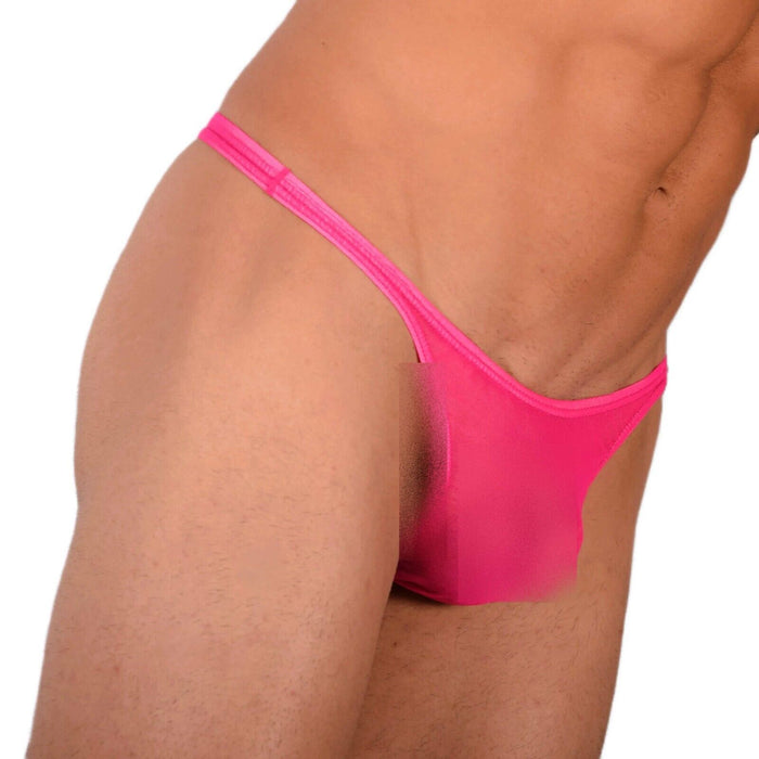 XS S Smu Tanning Walking around C-Thru Pink Thong MX20 34054