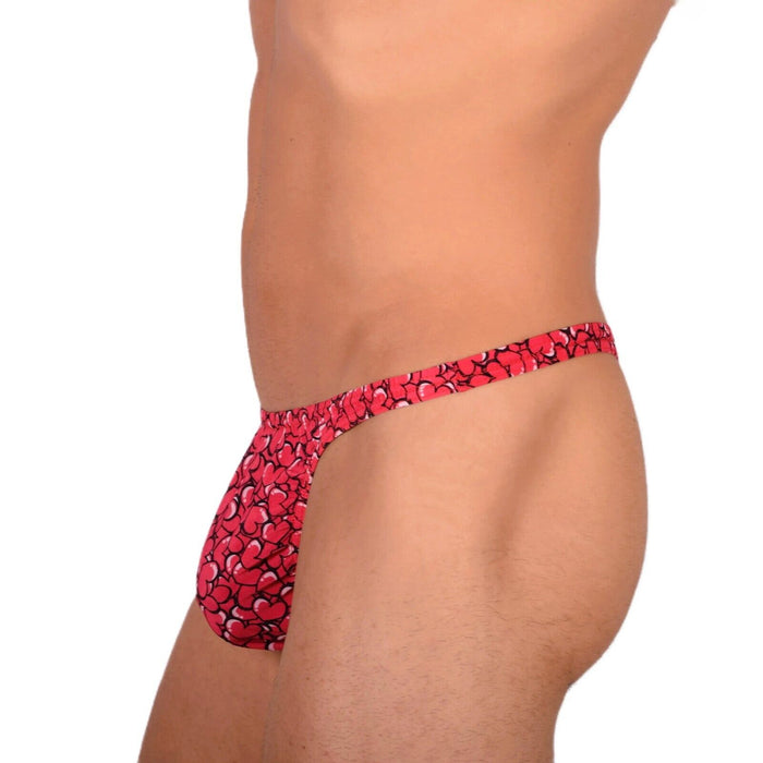 XS/S SMU Tanning Walking around Red Hearts Thong MX20 34056