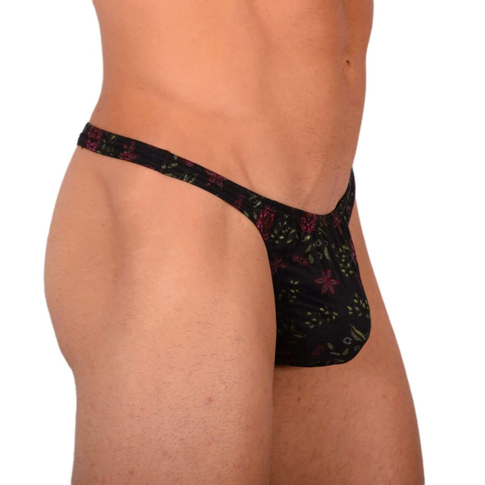 S/M SMU Sexy Black Floral Thong MX20 34075