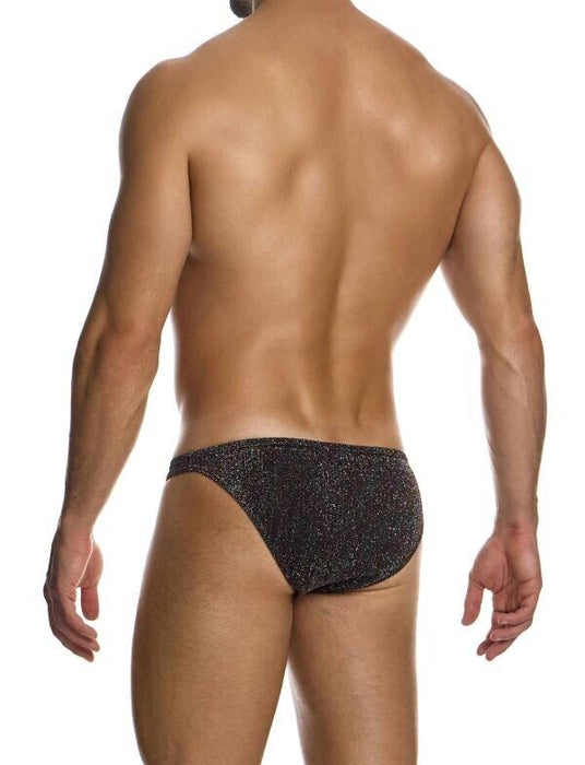 MODUS VIVENDI Low-Cut Brief Elastic Knit Lurex Yarns Jacquard Black 02514 B87