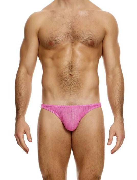 MODUS VIVENDI Bikini Brief Striped Crochet Low-Cut Briefs Pink 07413