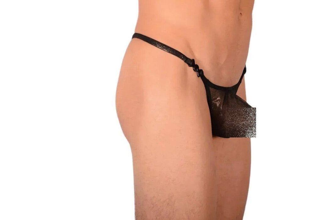 M SMU Sexy C-Thru Detachable Black Thong MX20 34131