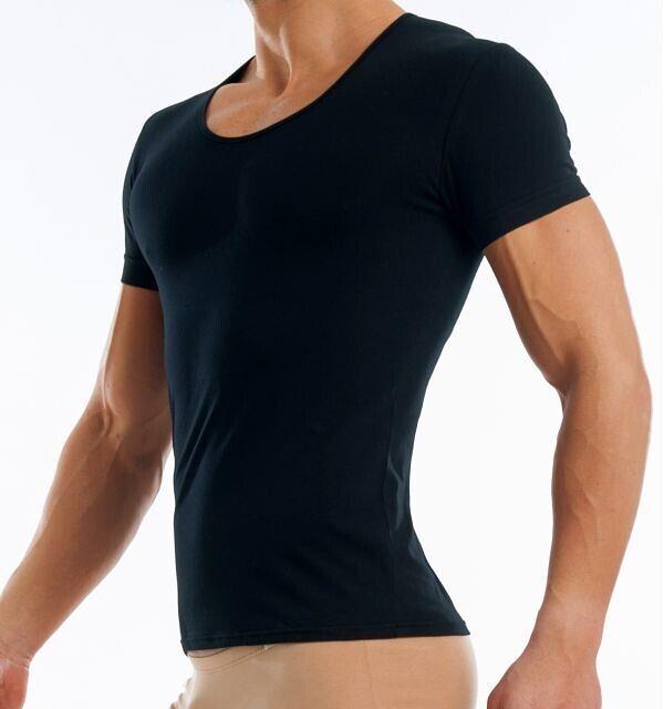 MODUS VIVENDI Shirt Antibacterial Pure Cotton T-Shirt Slim Fit in Black 15641