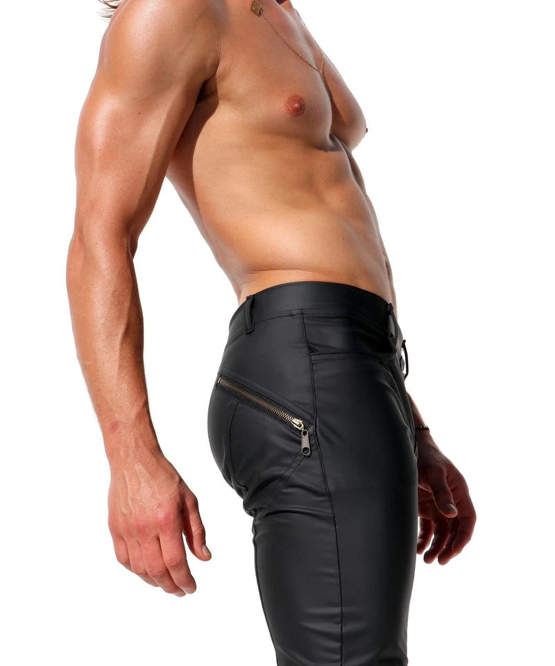RUFSKIN MORRISON Slim-Fit Lounge Pants Back Yoke Bronze Zipper Matte Black 7