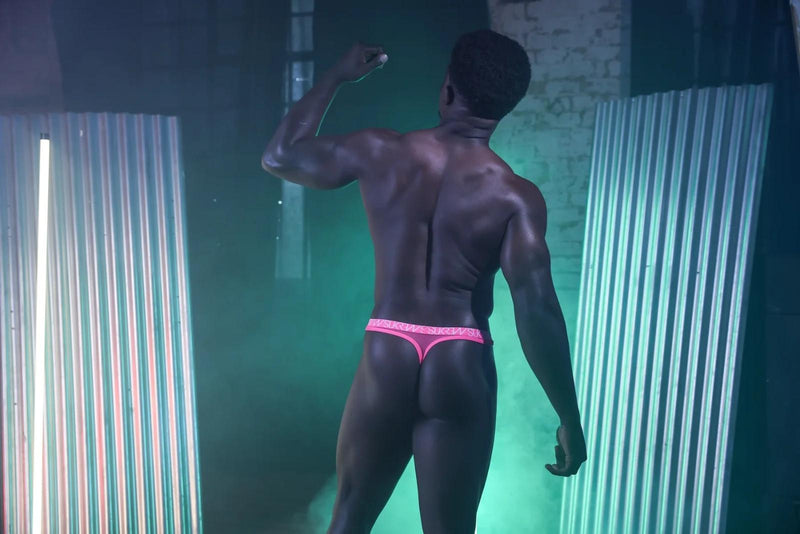 SUKREW Mesh Low-Rise Thong Unlined Stretch in Electric Pink 43
