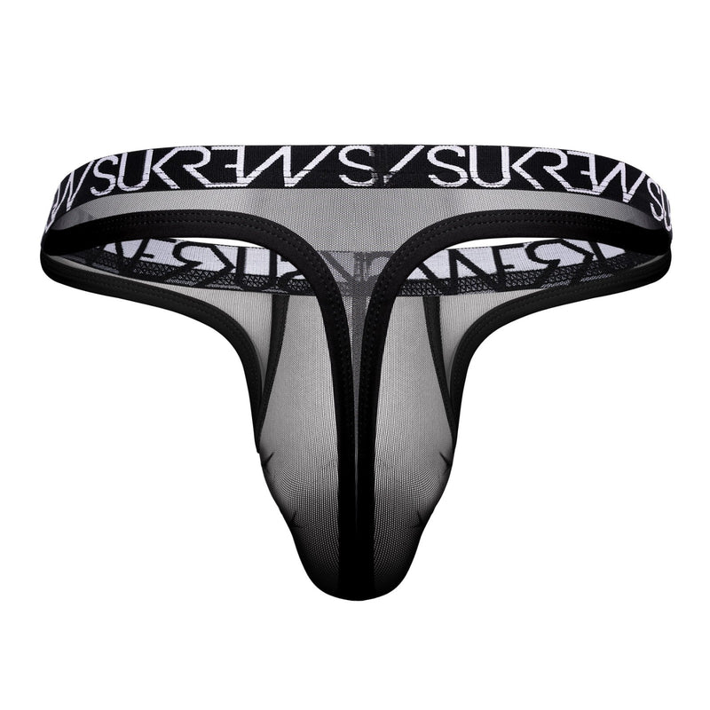 SUKREW Mesh Super Low-Rise Thong Unlined Stretch in Sheer Underground Black 43