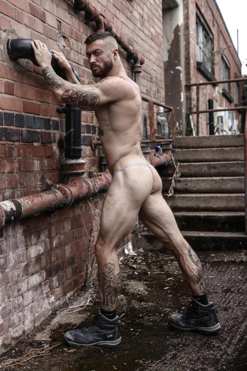 SUKREW G-String With Rounded Cupping Pouch Stretchy String Checker 30