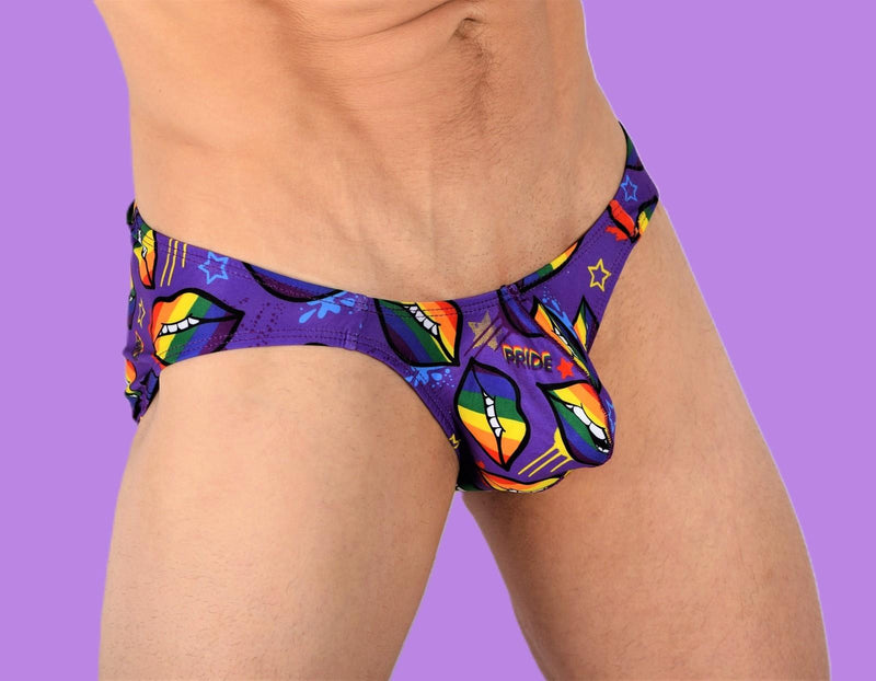 SMU Briefs Pride Mini-Brief Speedo Cut Multi-Colours Lips P02203 H21
