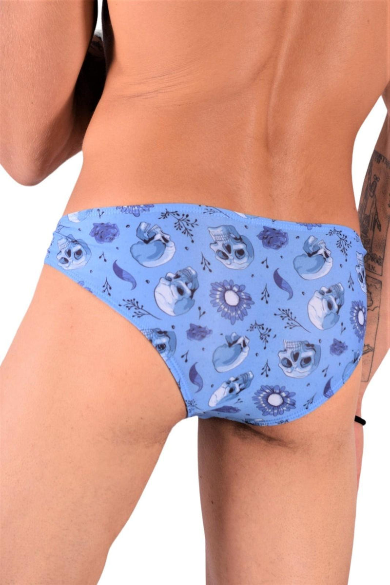 SMU Briefs Printed Skulls Mini-Brief in Blue P01003 H16