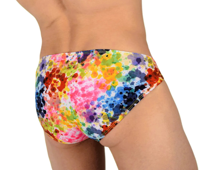 SMU Paint Splash Mini Brief Multi-Colors Speedo Cut P01203 H19