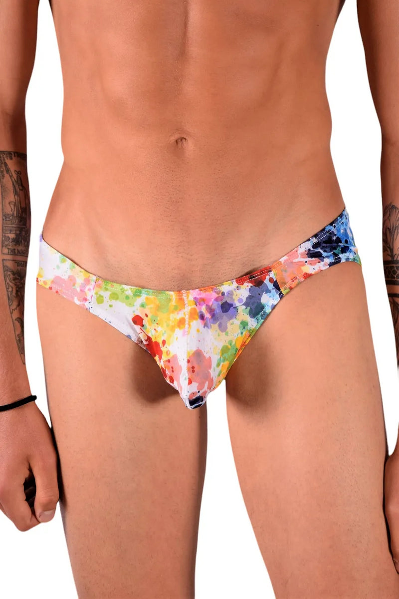 SMU Paint Splash Mini Brief Multi-Colors Speedo Cut P01203 H19