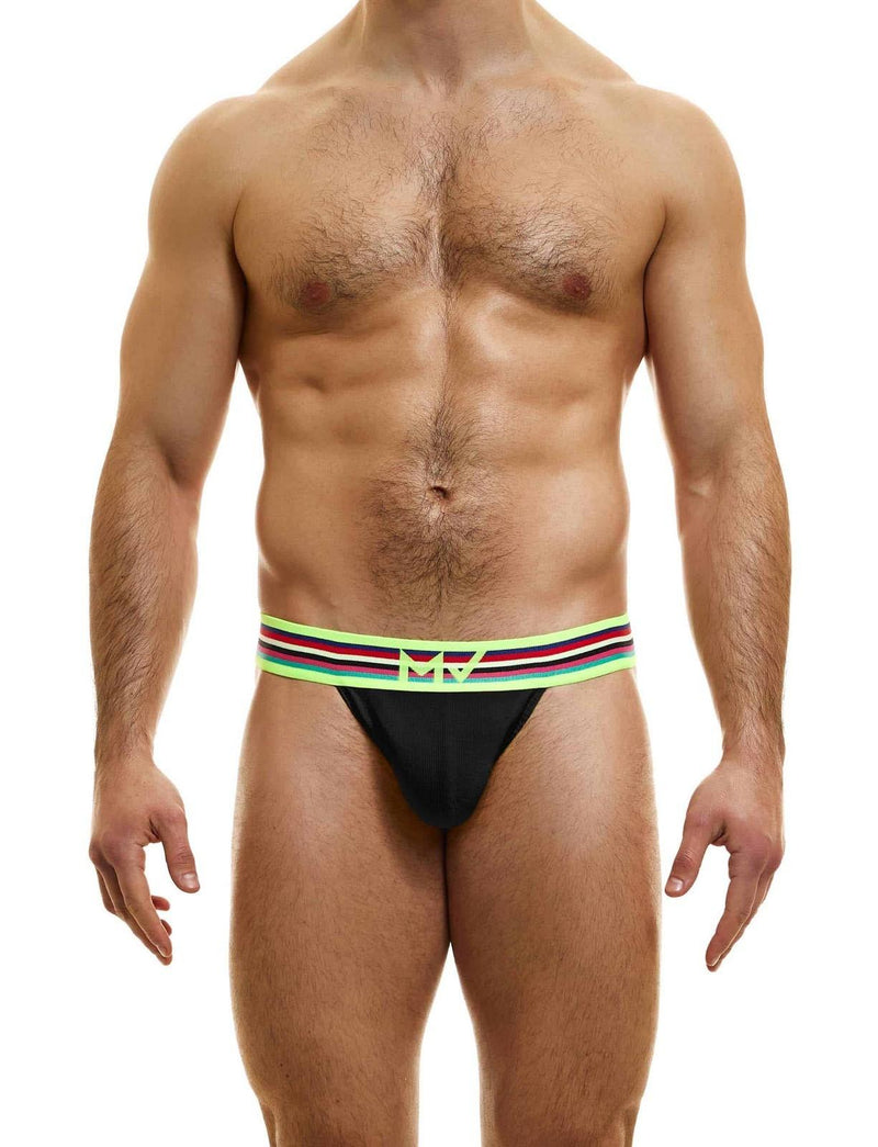 Modus Vivendi Peace Thongs Low-Rise Eco Ribbed Cotton Thong Black 04015 B74