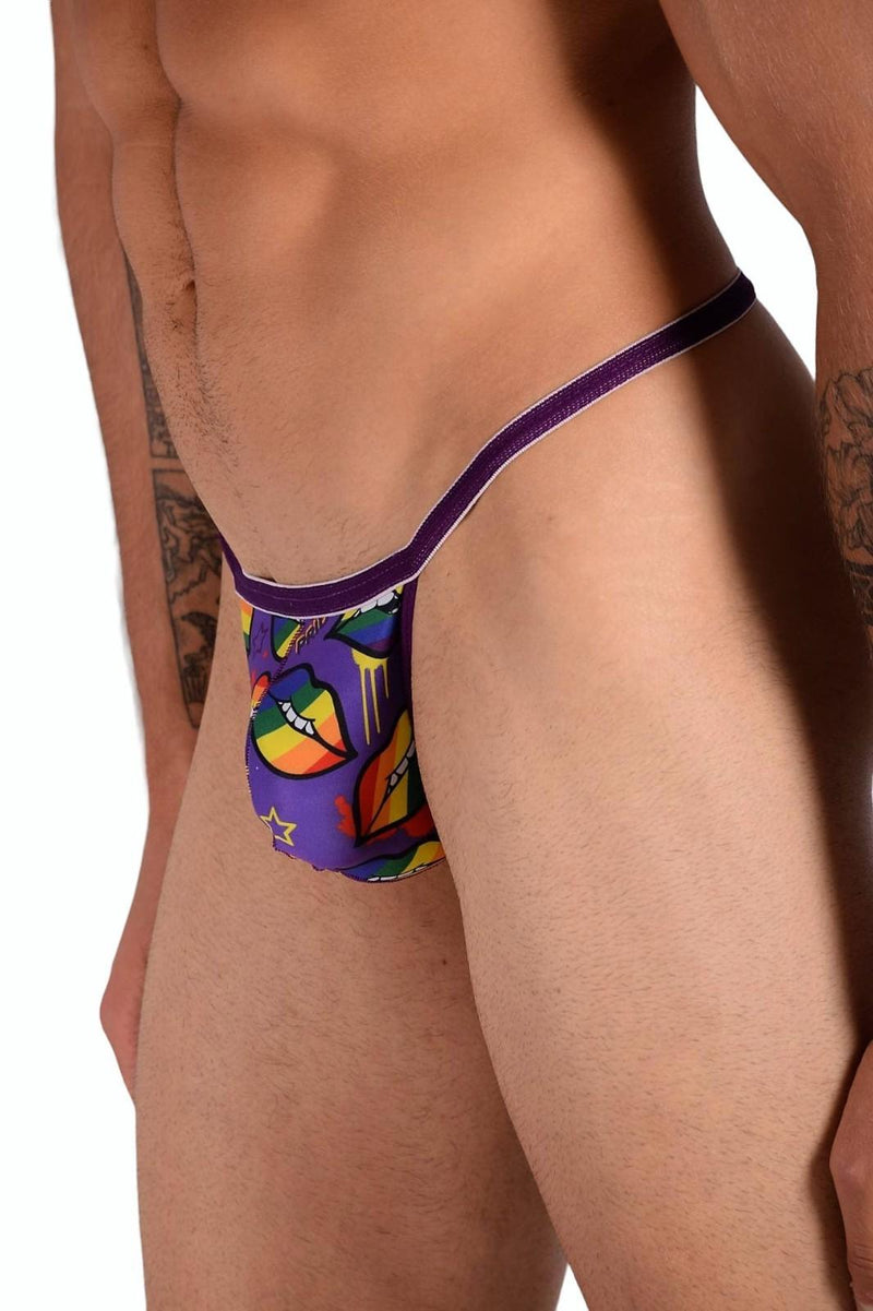 SMU Pride Lips Tiny Mens G-String in Soft Purple H06