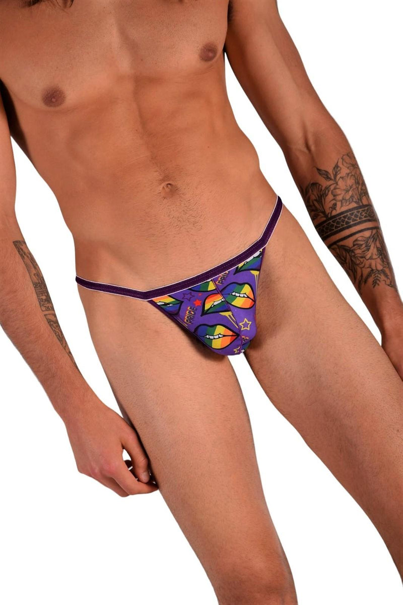 SMU Pride Lips Tiny Mens G-String in Soft Purple H06