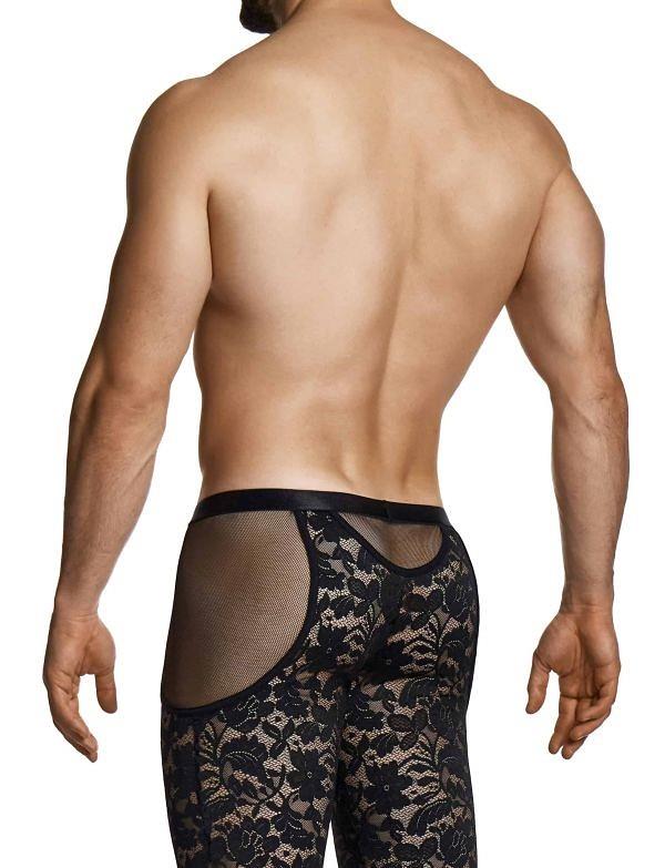 Modus Vivendi Floral Lace Ankle-Length Leggings Knitted Sheer Black 04161 B102