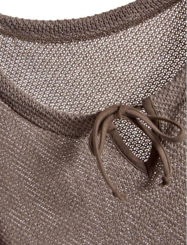 MODUS VIVENDI Micro Crochet Knitted Shirt Muscle-Fit in Brown 22441 B103