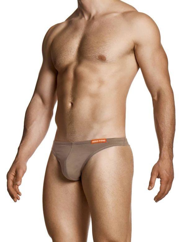 MODUS VIVENDI Upcycled Cotton Thong String-Style Knit Thongs in Brown 22411-1
