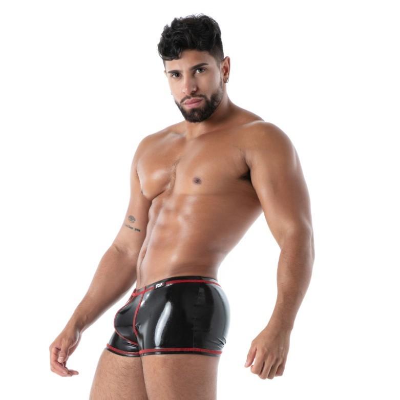 TOF PARIS Latex Boxer Trunk 100% Natural Second-Skin Datex Black T3