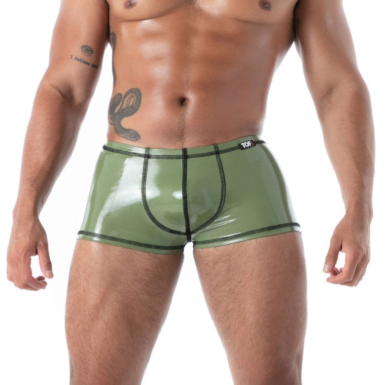 TOF PARIS Latex Boxer Trunk 100% Natural Second-Skin Datex in Khaki T3