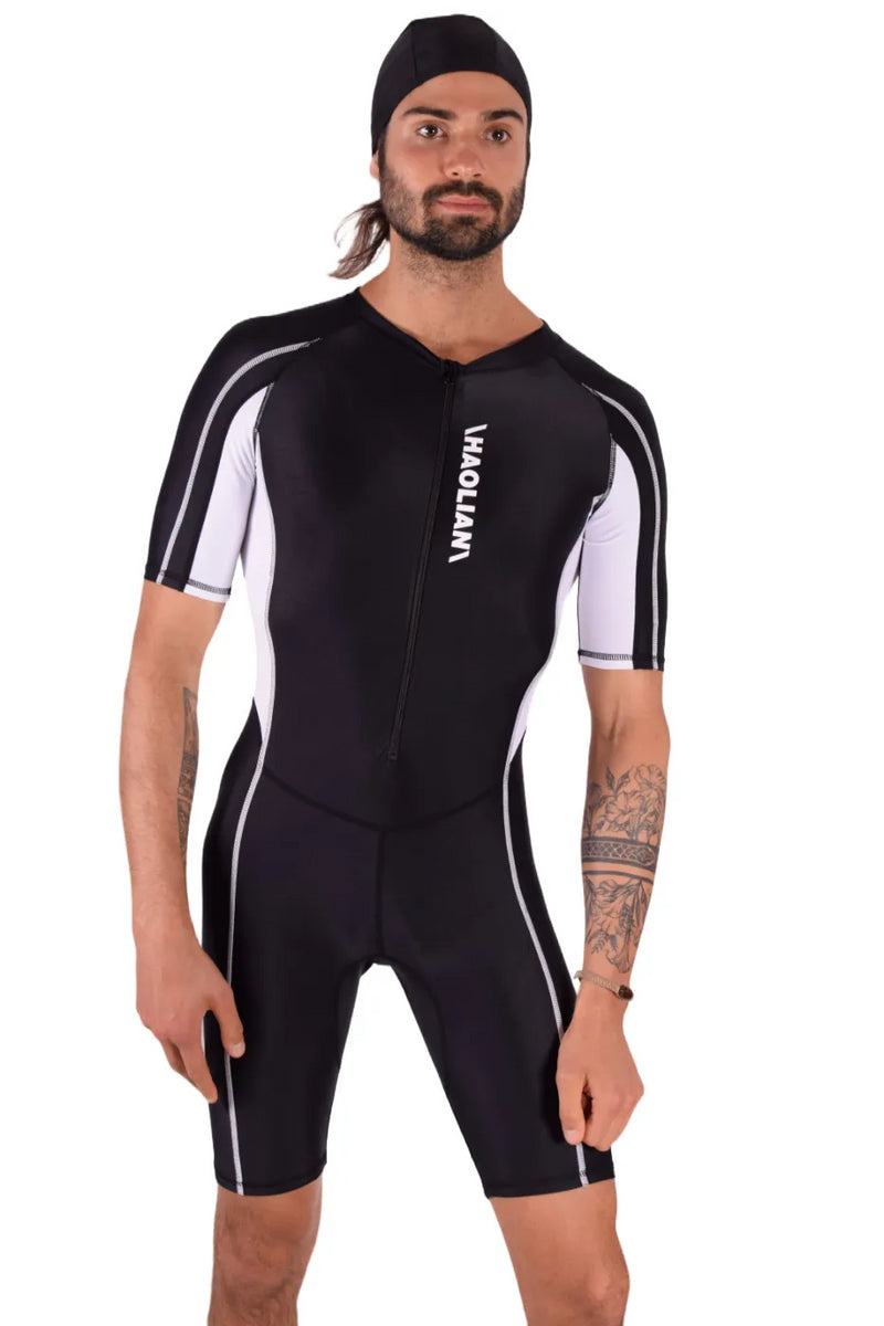 SMU Singlet Competition Swimwear Diving Bodysuit Short Black 2B