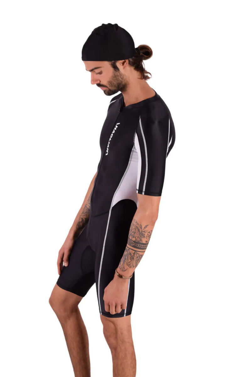 SMU Singlet Competition Swimwear Diving Bodysuit Short Black 2B