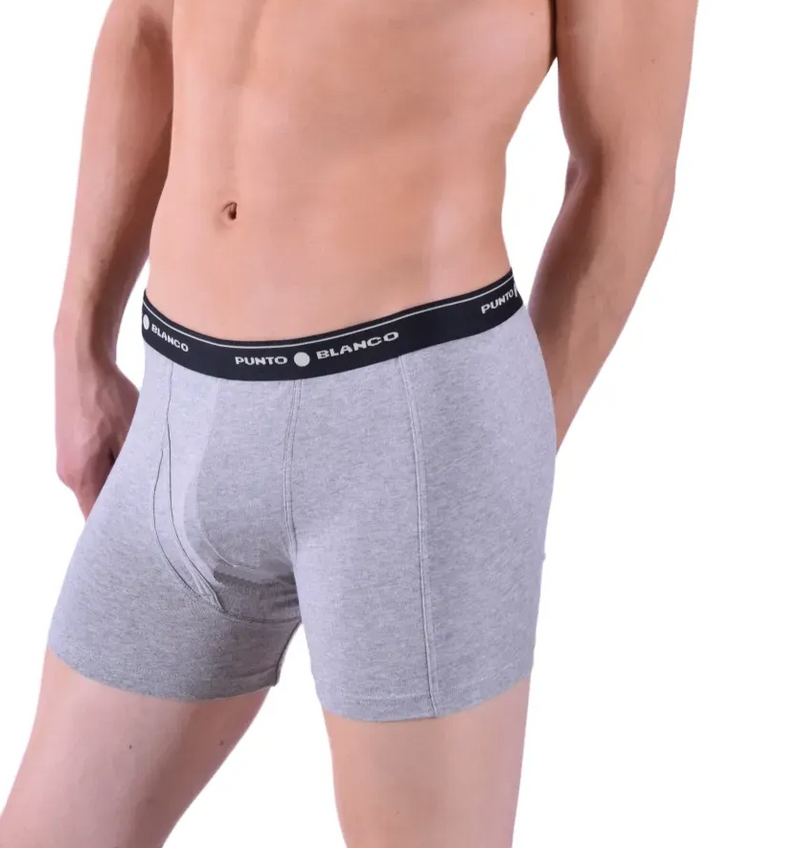 Punto Blanco Long Boxer Anatomic Comfy Cotton Boxers Grey 3393 24