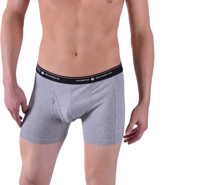 Punto Blanco Long Boxer Anatomic Comfy Cotton Boxers Grey 3393 24