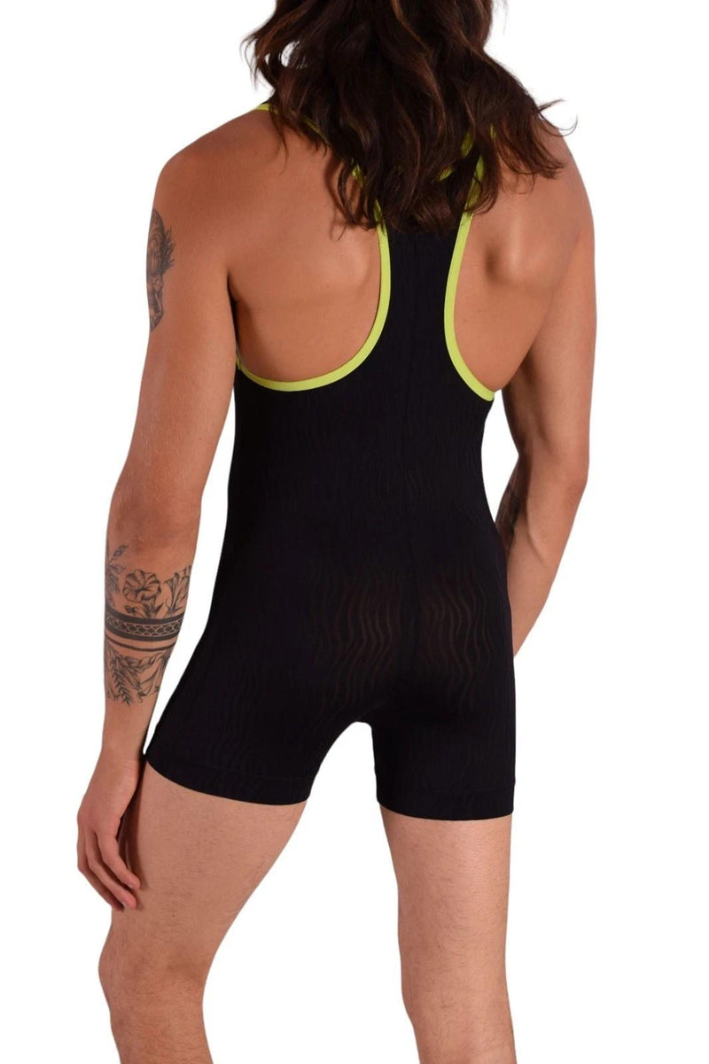 Fankazi Bodysuit Fashion Sheer Singlet Black F2001 14