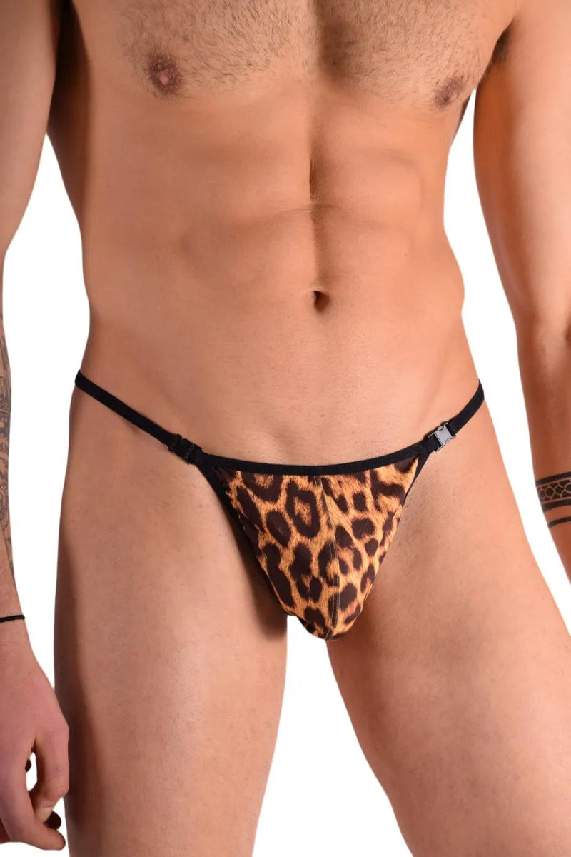 XL L'Homme Invisible Leopard Thong Detachable String MY11X 5