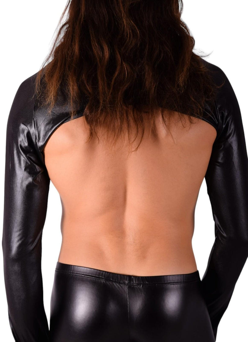 SMU Crop Top Leather-Look Spandex Bolero 11760 SX11