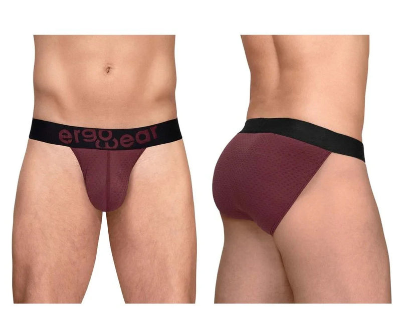 ErgoWear Bikini Briefs MAX Flow Micro-Perforated Mesh Brief in Burgundy 1794 53