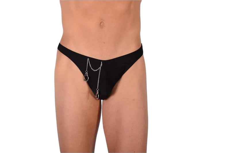 XS SMU Hand cuffs Jewelry Thong Black SX-100607