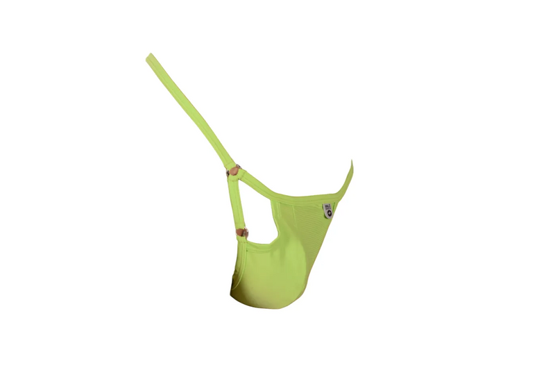 S/M MOB Male basics G-String Lime Revealing Front 4
