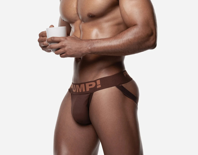 PUMP! Espresso Classic Jockstrap Nylon Rib Cup Stretch Cotton Jock 15098 27