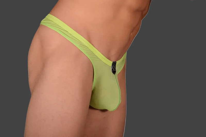 Medium Gregg homme Sheer Thong Lime C22 3035