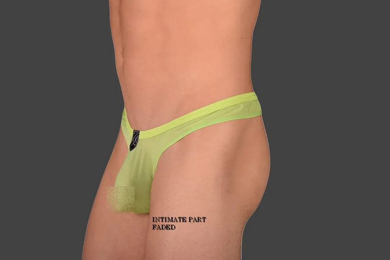 Medium Gregg homme Sheer Thong Lime C22 3035