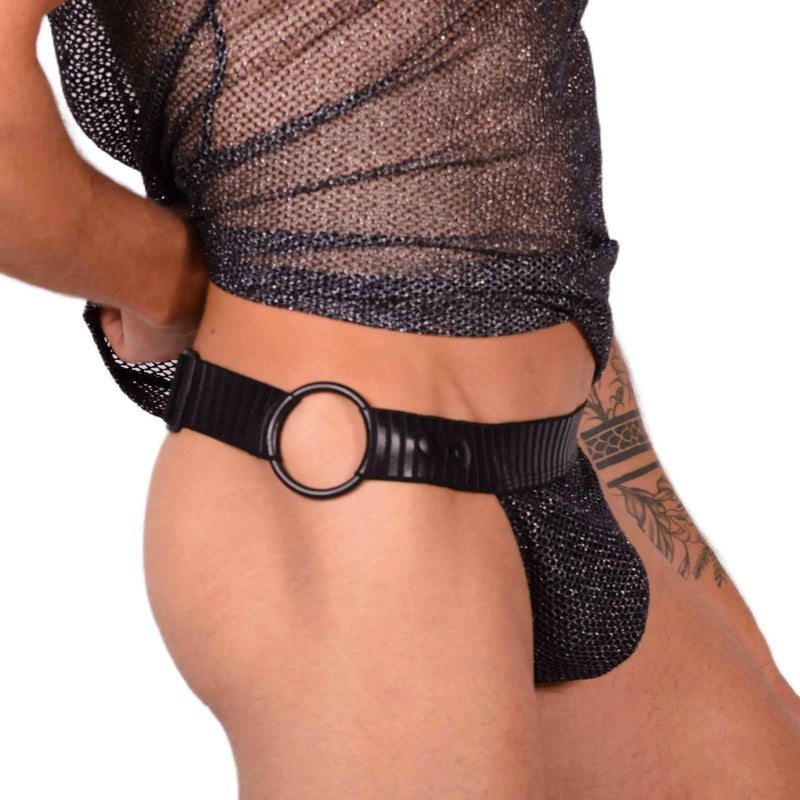 O/S Bottom Only Gregg Homme Adjustable Silver Tanga 30'' To 38'' MX22 100128