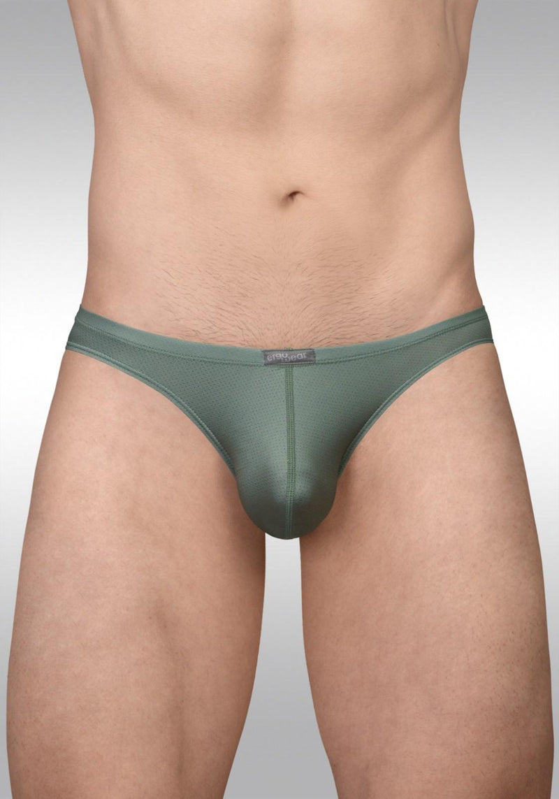 ErgoWear Thong X4D SE 3D Pouch Micro-Mesh Thongs in Olive Green 1801 142