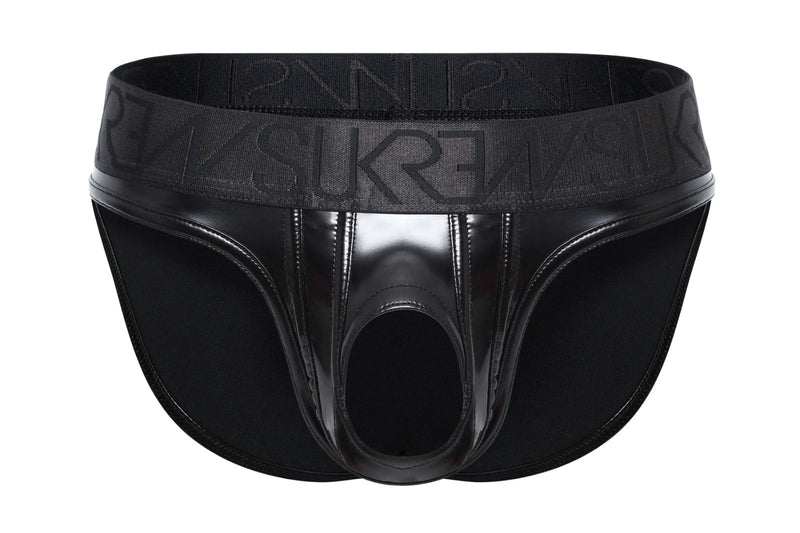 SUKREW U-Style Brief With Oval Front Wet-Look Black Fetish 36