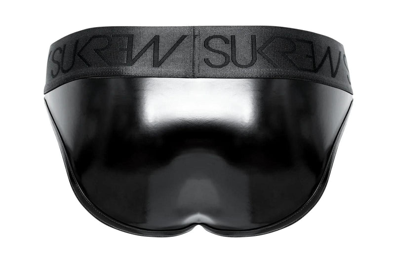 SUKREW U-Style Brief With Oval Front Wet-Look Black Fetish 36